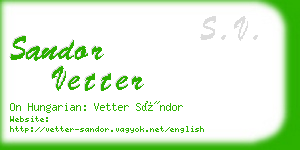 sandor vetter business card